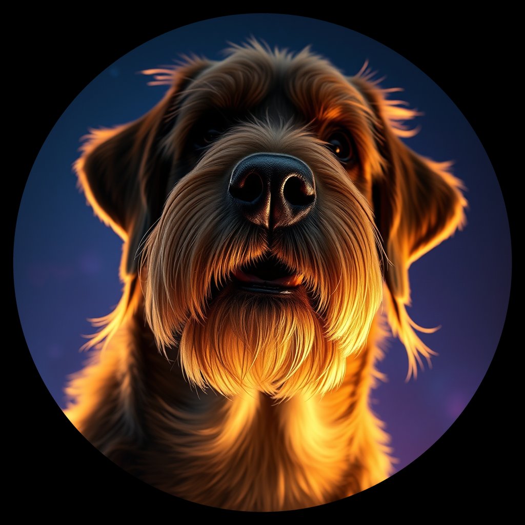 Cosmic medallion portrait of PFZ36D04_PFZ36D04, a Otterhound