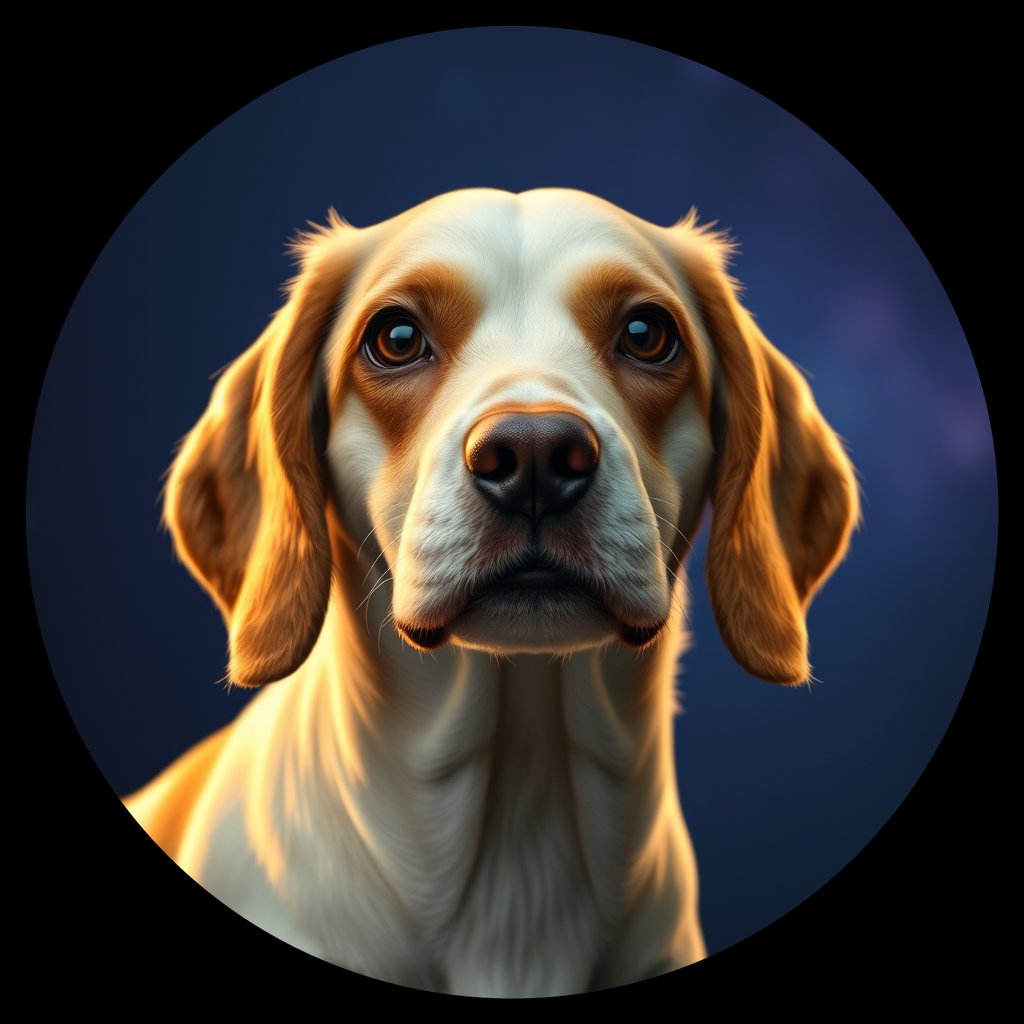 Cosmic medallion portrait of PFZ36D10_PFZ36D10, a English Springer Spaniel