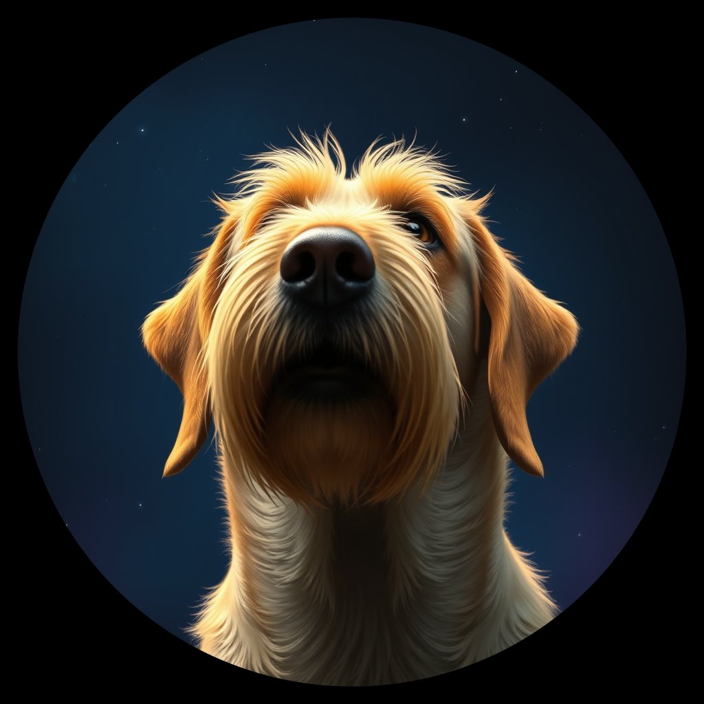 Cosmic medallion portrait of PFZ36E04_PFZ36E04, a Otterhound