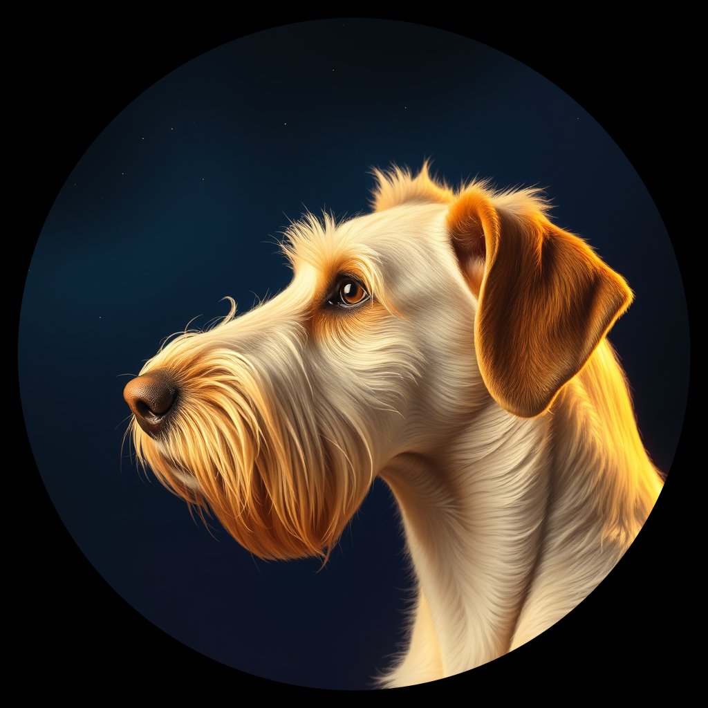 Cosmic medallion portrait of PFZ36G04_PFZ36G04, a Otterhound