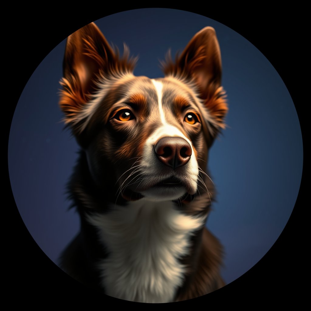 Cosmic medallion portrait of PFZ36G08_PFZ36G08, a Border Collie