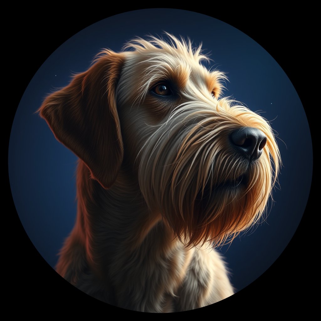 Cosmic medallion portrait of PFZ36H04_PFZ36H04, a Otterhound