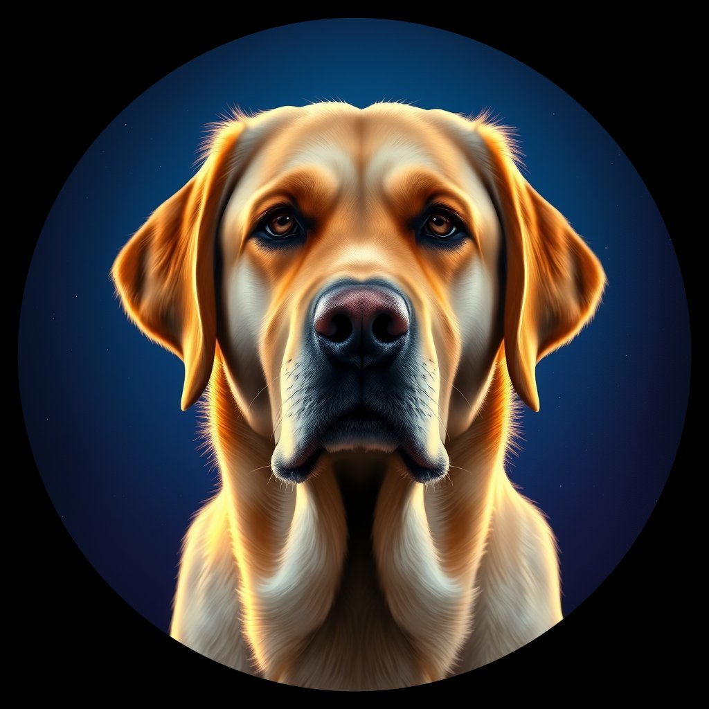 Cosmic medallion portrait of PFZ36H12_PFZ36H12, a Labrador Retriever