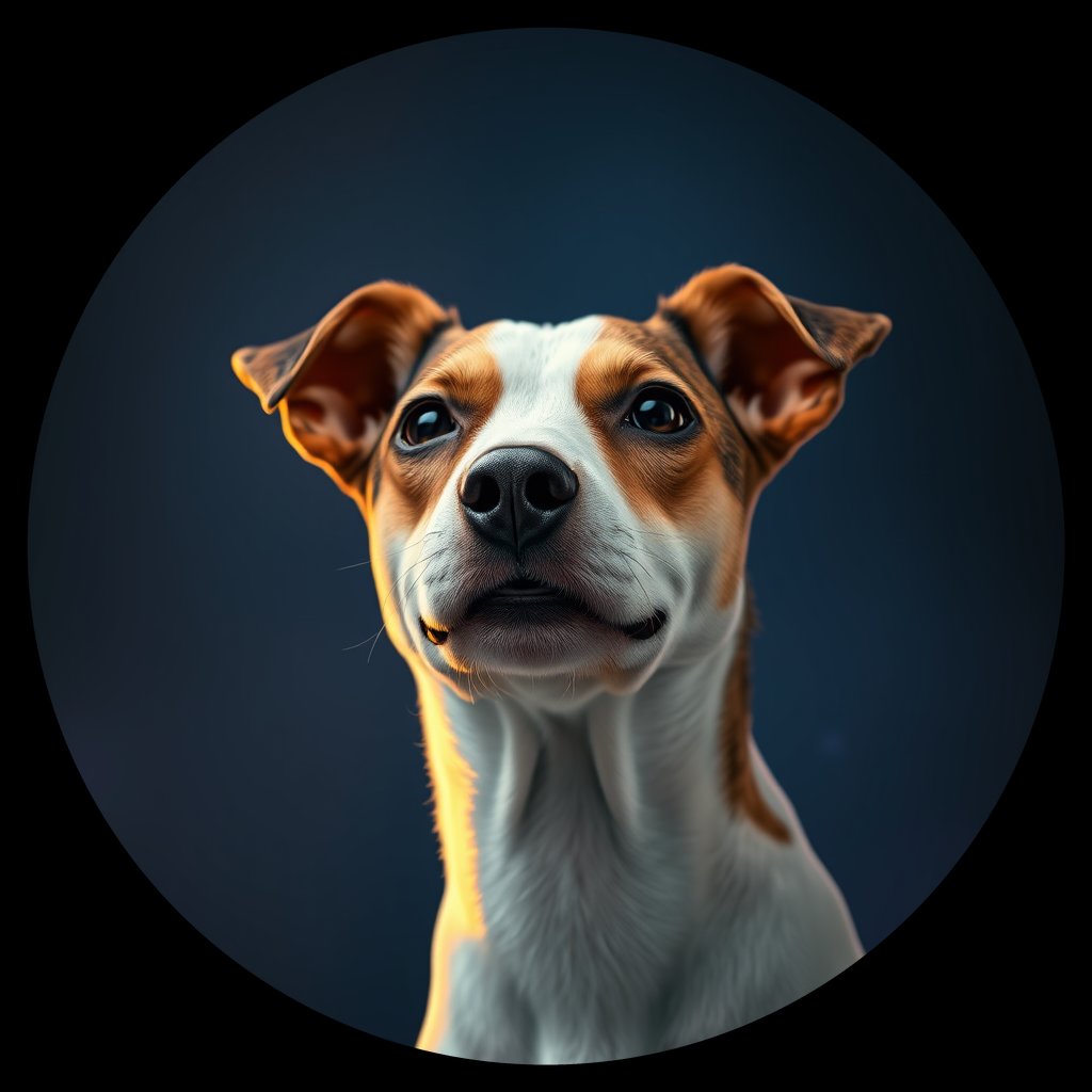 Cosmic medallion portrait of PFZ37C08_PFZ37C08, a Jack Russell Terrier