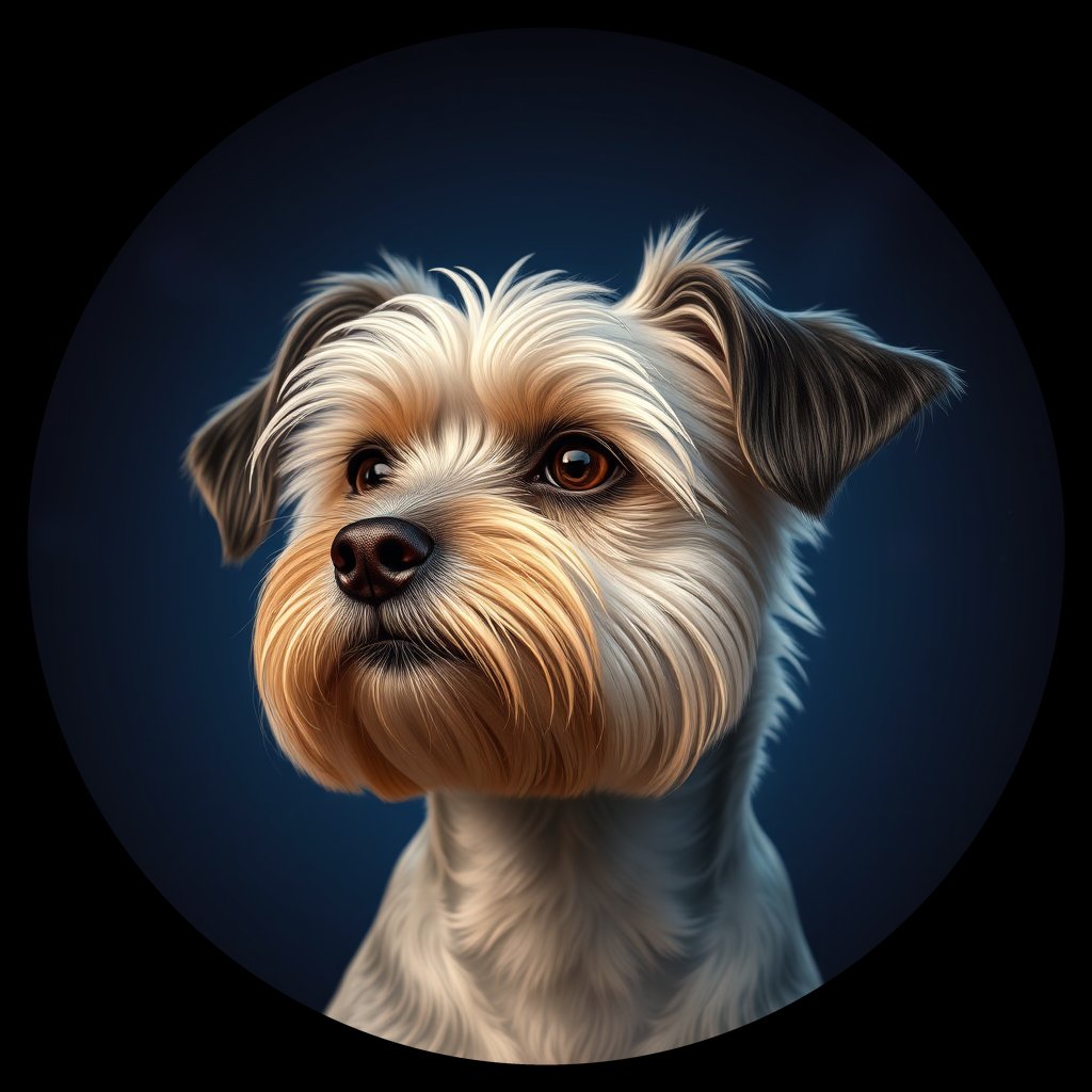 Cosmic medallion portrait of PFZ37F05_PFZ37F05, a Havanese