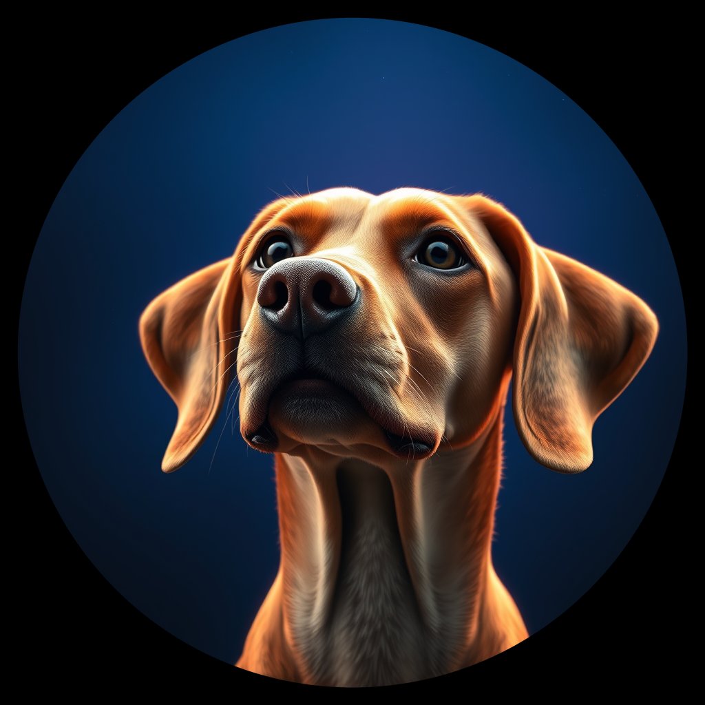 Cosmic medallion portrait of PFZ37F10_PFZ37F10, a Vizsla