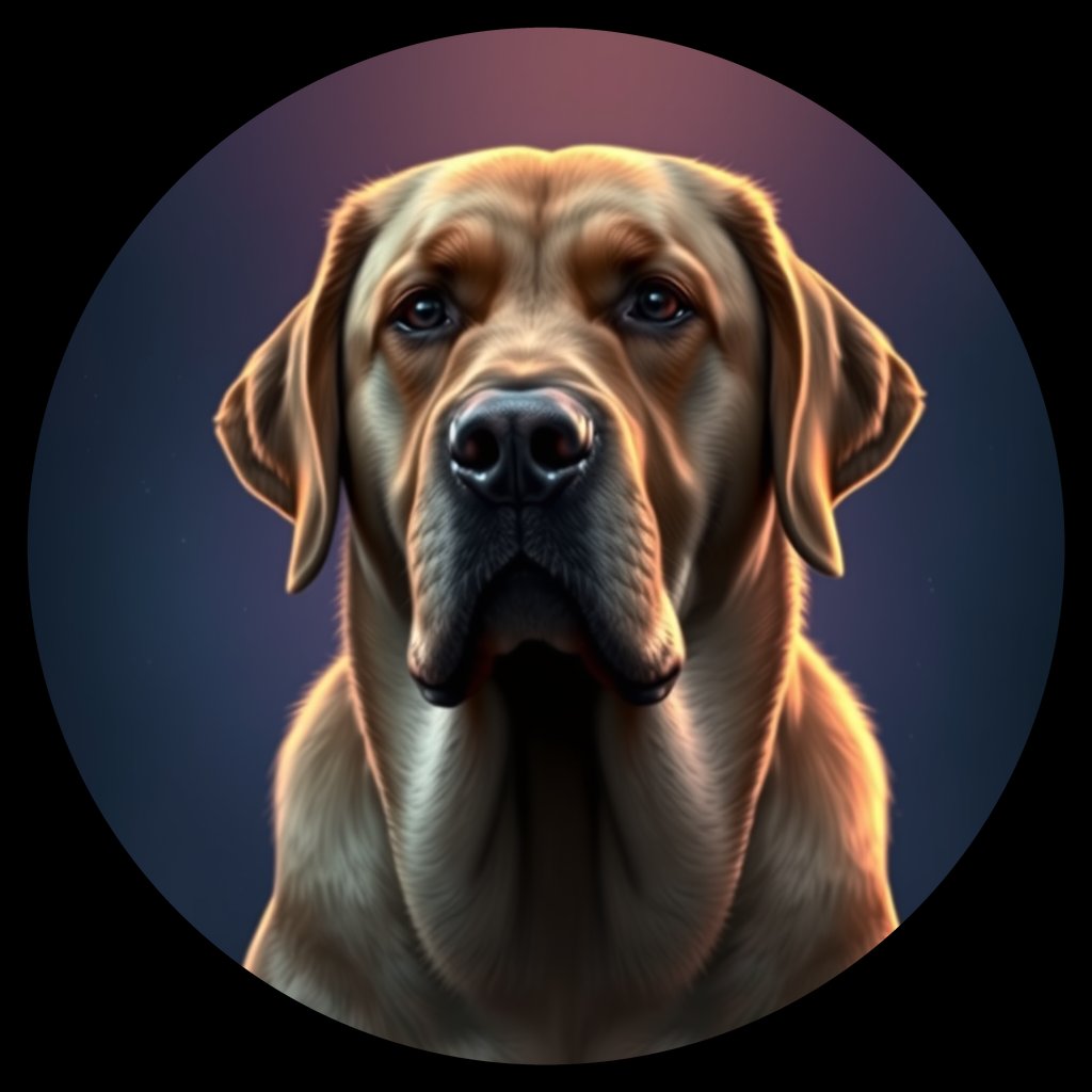 Cosmic medallion portrait of PFZ38A04_PFZ38A04, a Labrador Retriever