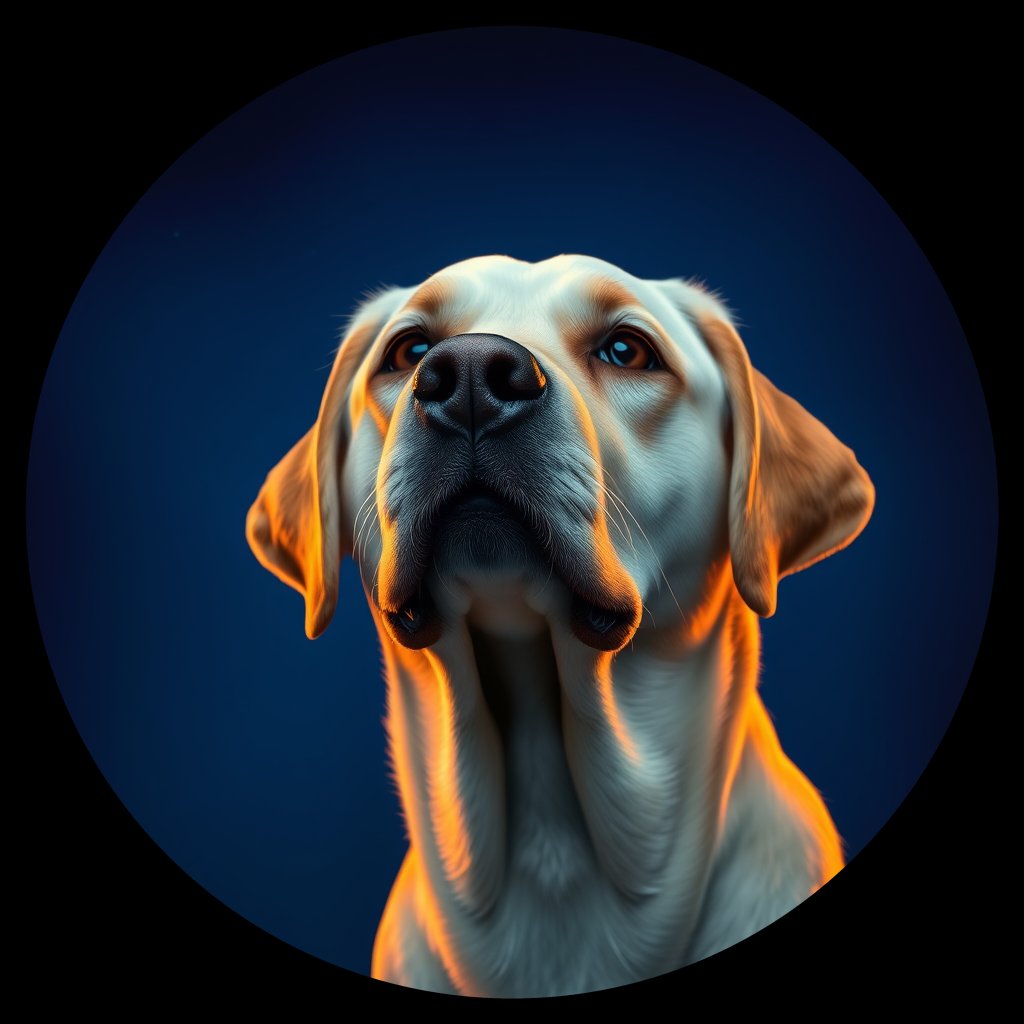 Cosmic medallion portrait of PFZ38A05_PFZ38A05, a Labrador Retriever
