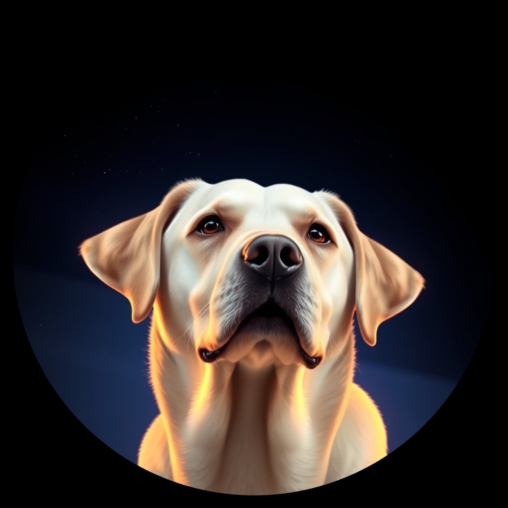 Cosmic medallion portrait of PFZ38A10_PFZ38A10, a Labrador Retriever