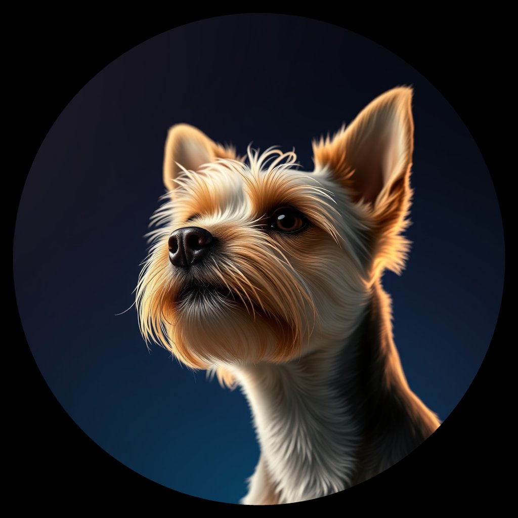 Cosmic medallion portrait of PFZ38A12_PFZ38A12, a Yorkshire Terrier