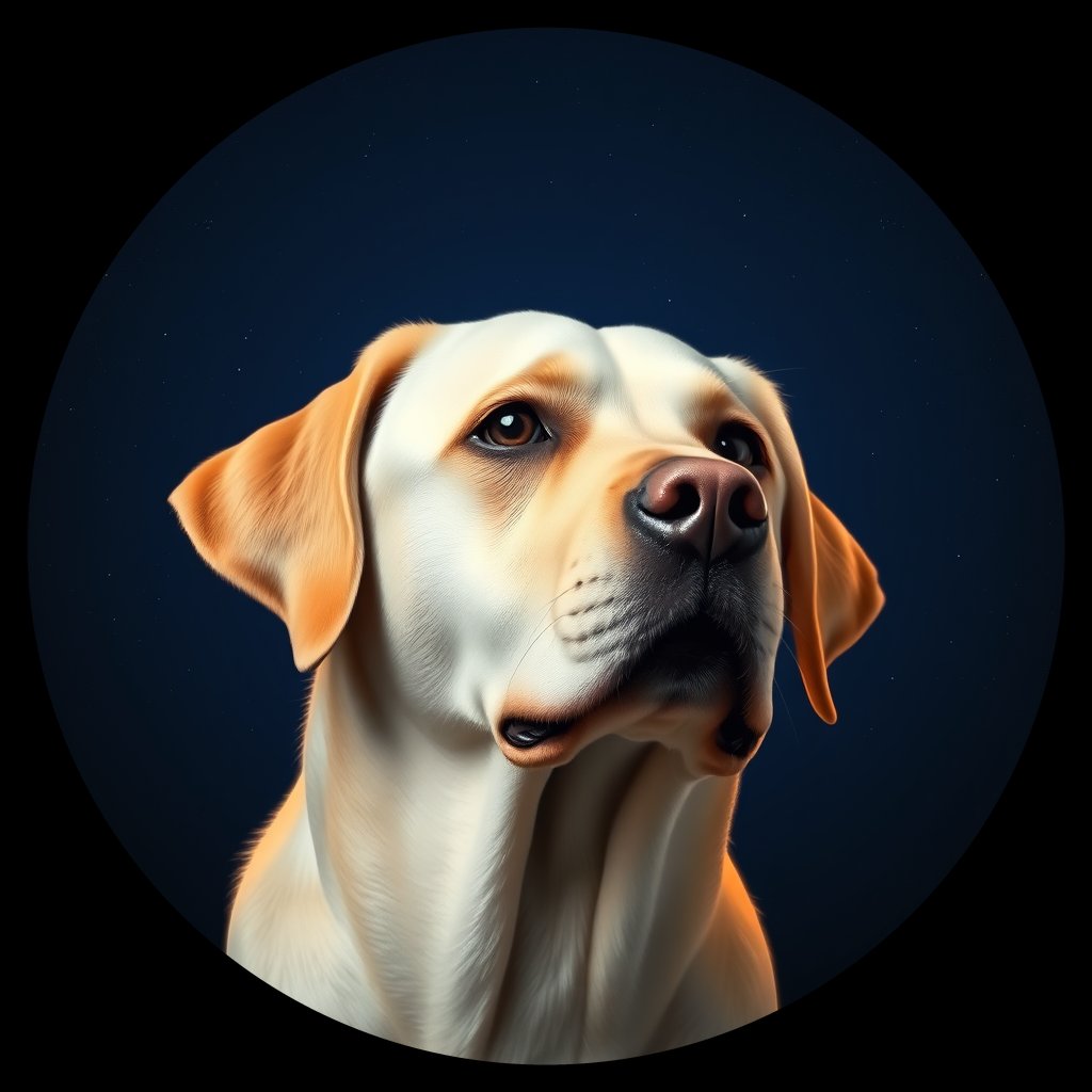 Cosmic medallion portrait of PFZ38B01_PFZ38B01, a Labrador Retriever