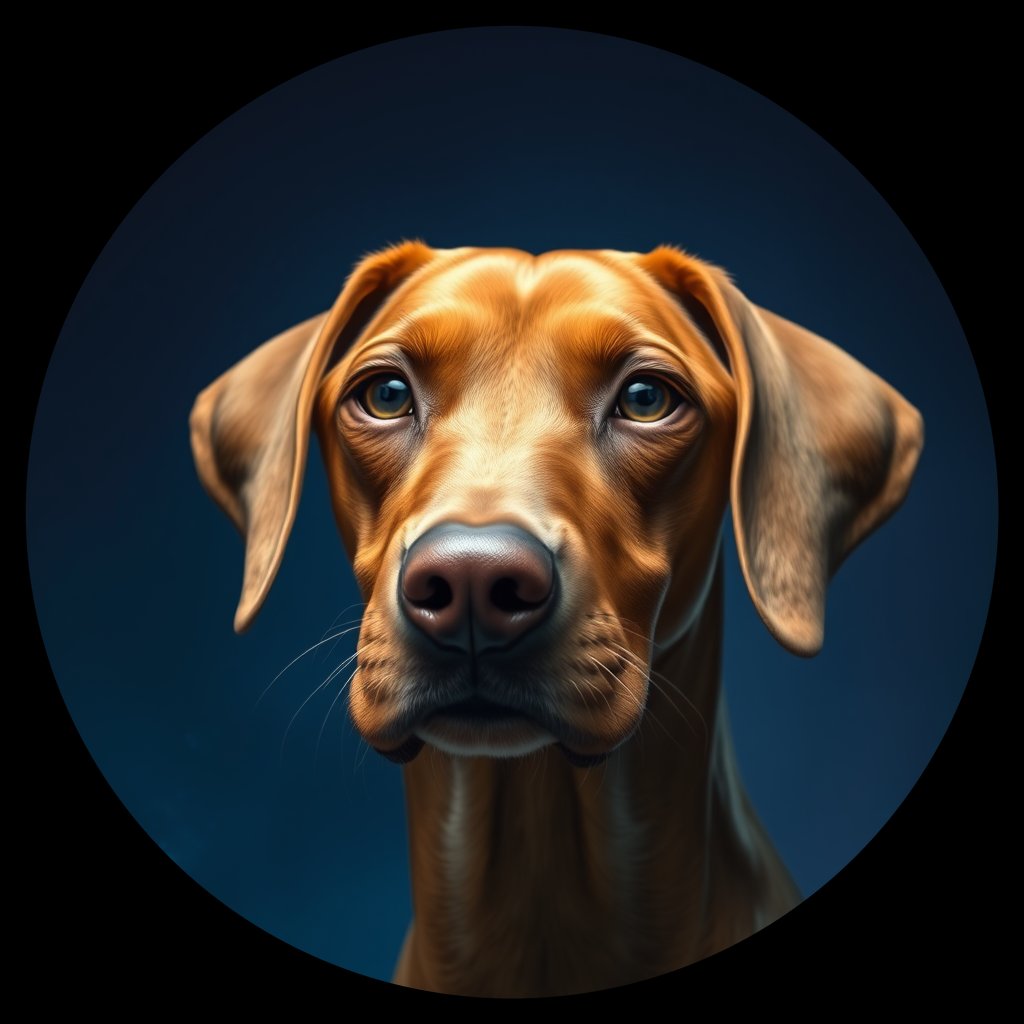Cosmic medallion portrait of PFZ38B02_PFZ38B02, a Vizsla