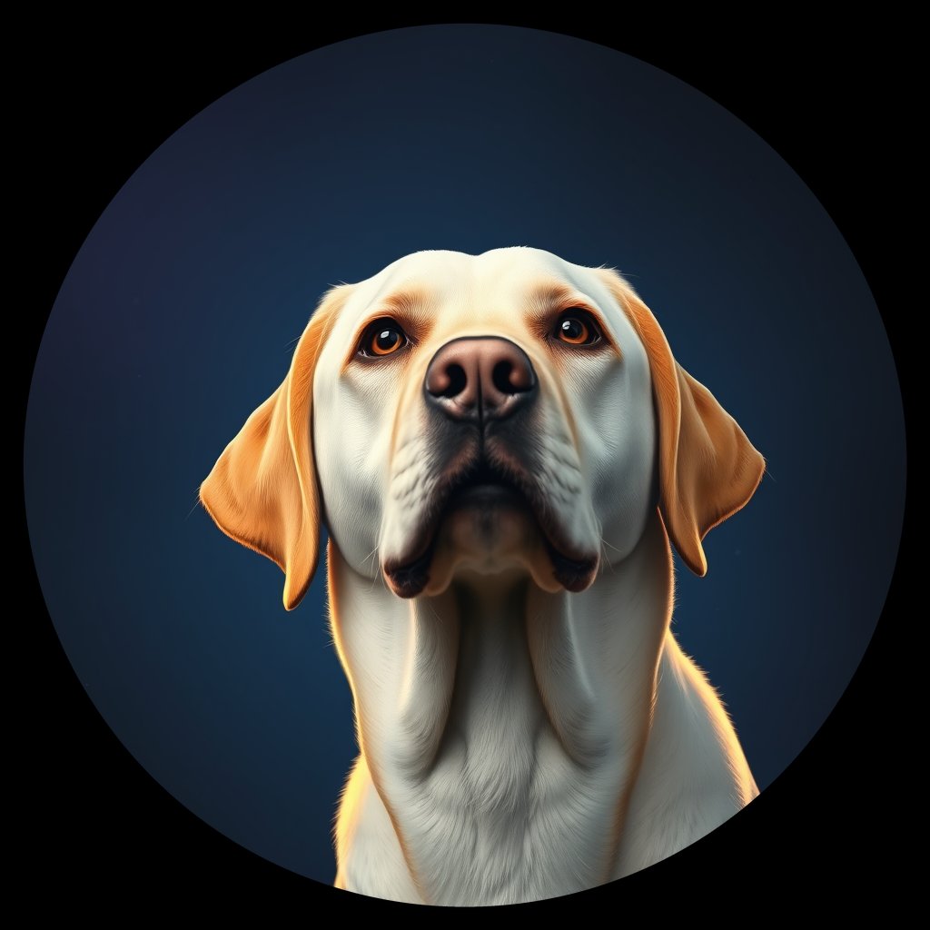 Cosmic medallion portrait of PFZ38B04_PFZ38B04, a Labrador Retriever