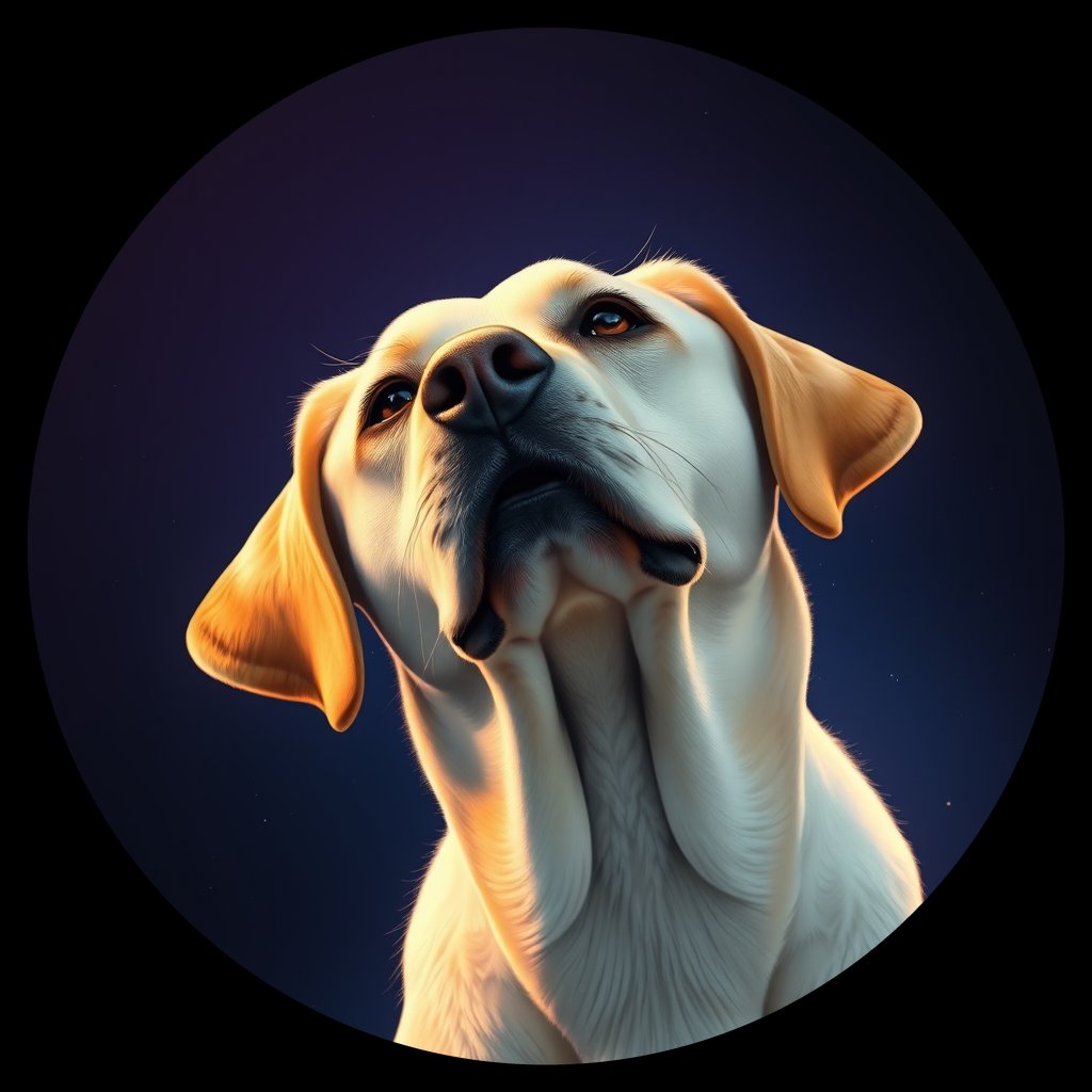 Cosmic medallion portrait of PFZ38B06_PFZ38B06, a Labrador Retriever