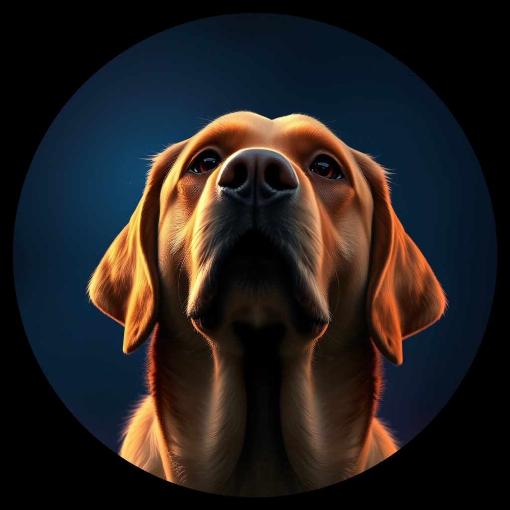 Cosmic medallion portrait of PFZ38B09_PFZ38B09, a Labrador Retriever