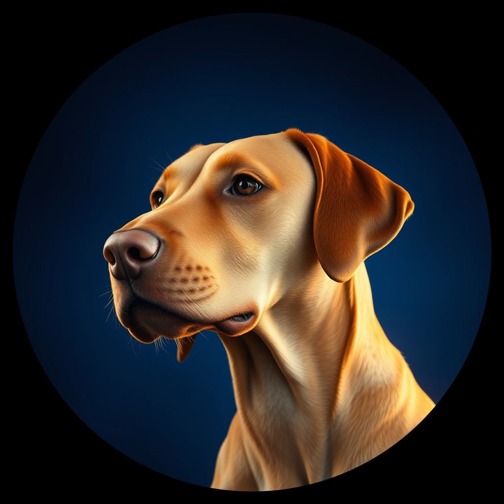 Cosmic medallion portrait of PFZ38C01_PFZ38C01, a Vizsla