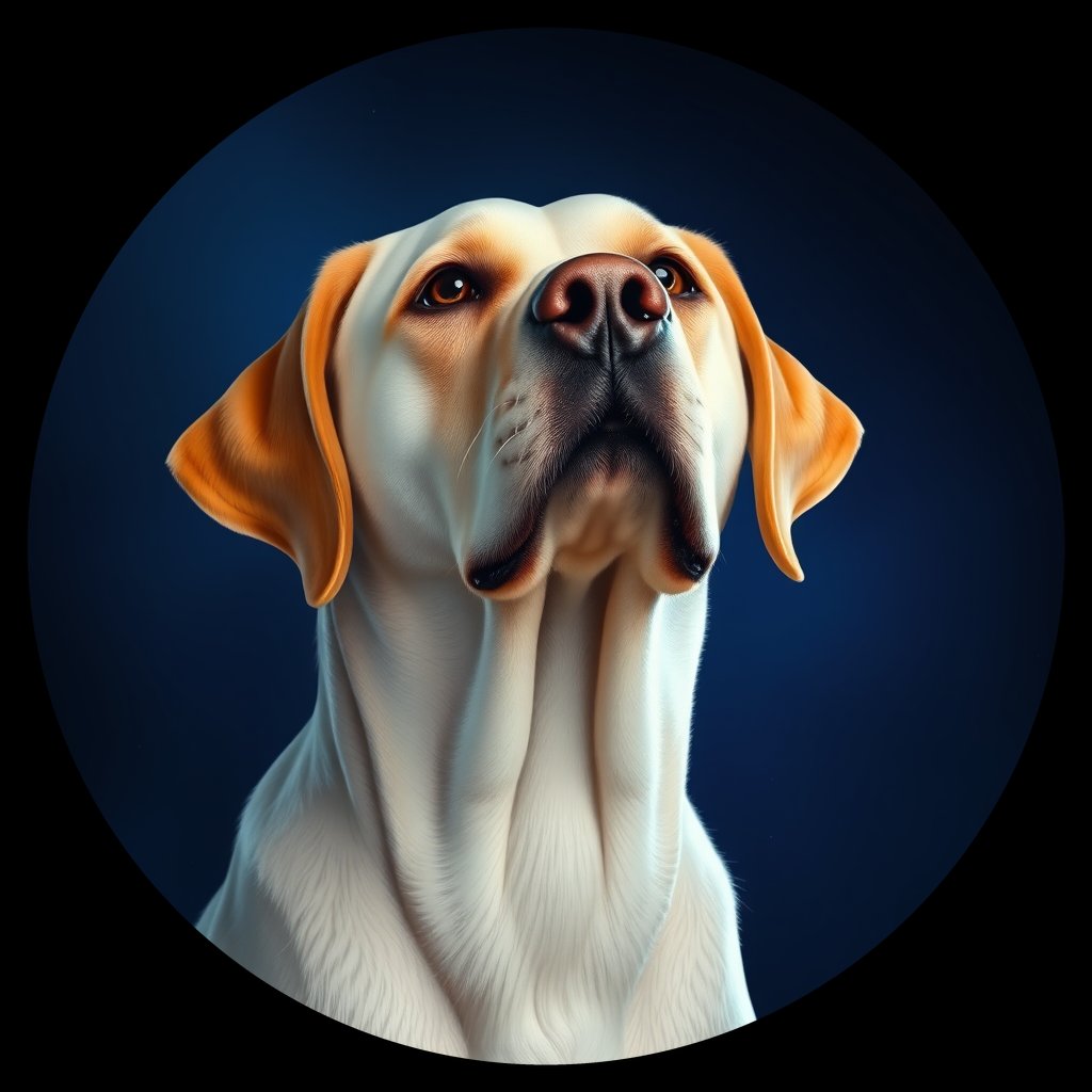 Cosmic medallion portrait of PFZ38C03_PFZ38C03, a Labrador Retriever