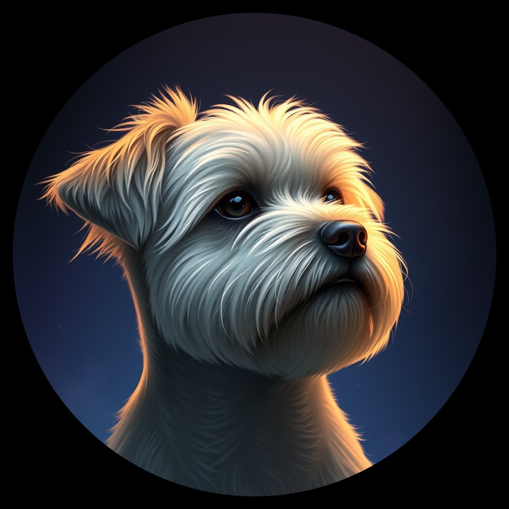 Cosmic medallion portrait of PFZ38E10_PFZ38E10, a Lhasa Apso