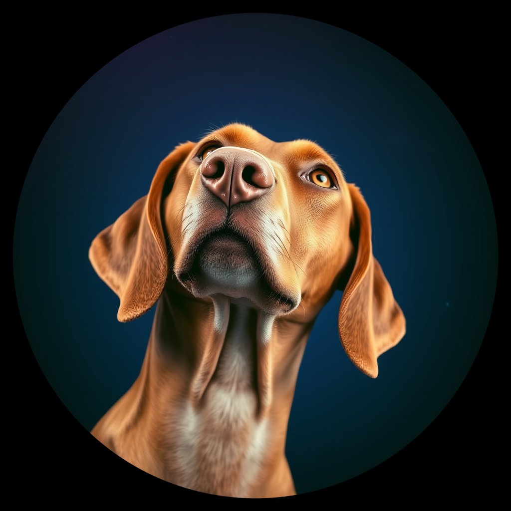 Cosmic medallion portrait of PFZ38E12_PFZ38E12, a Vizsla