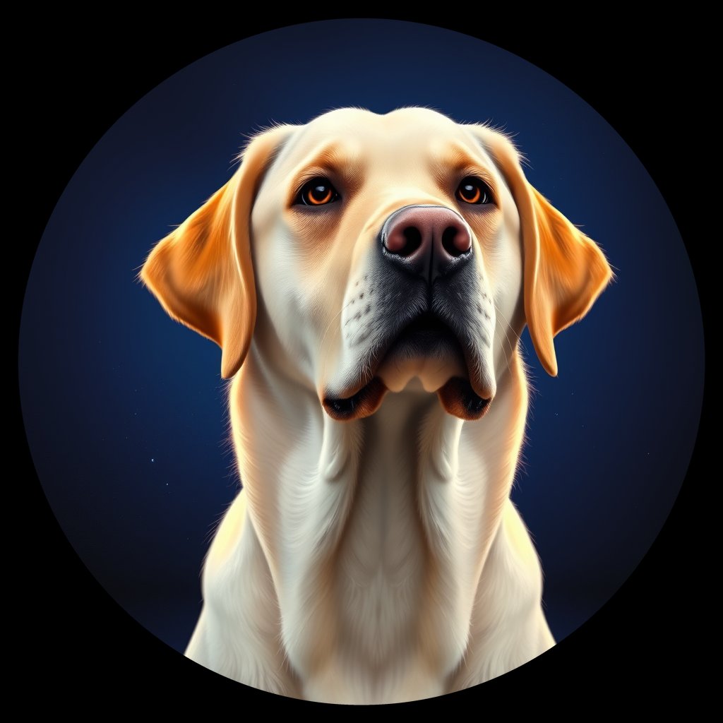 Cosmic medallion portrait of PFZ38F10_PFZ38F10, a Labrador Retriever