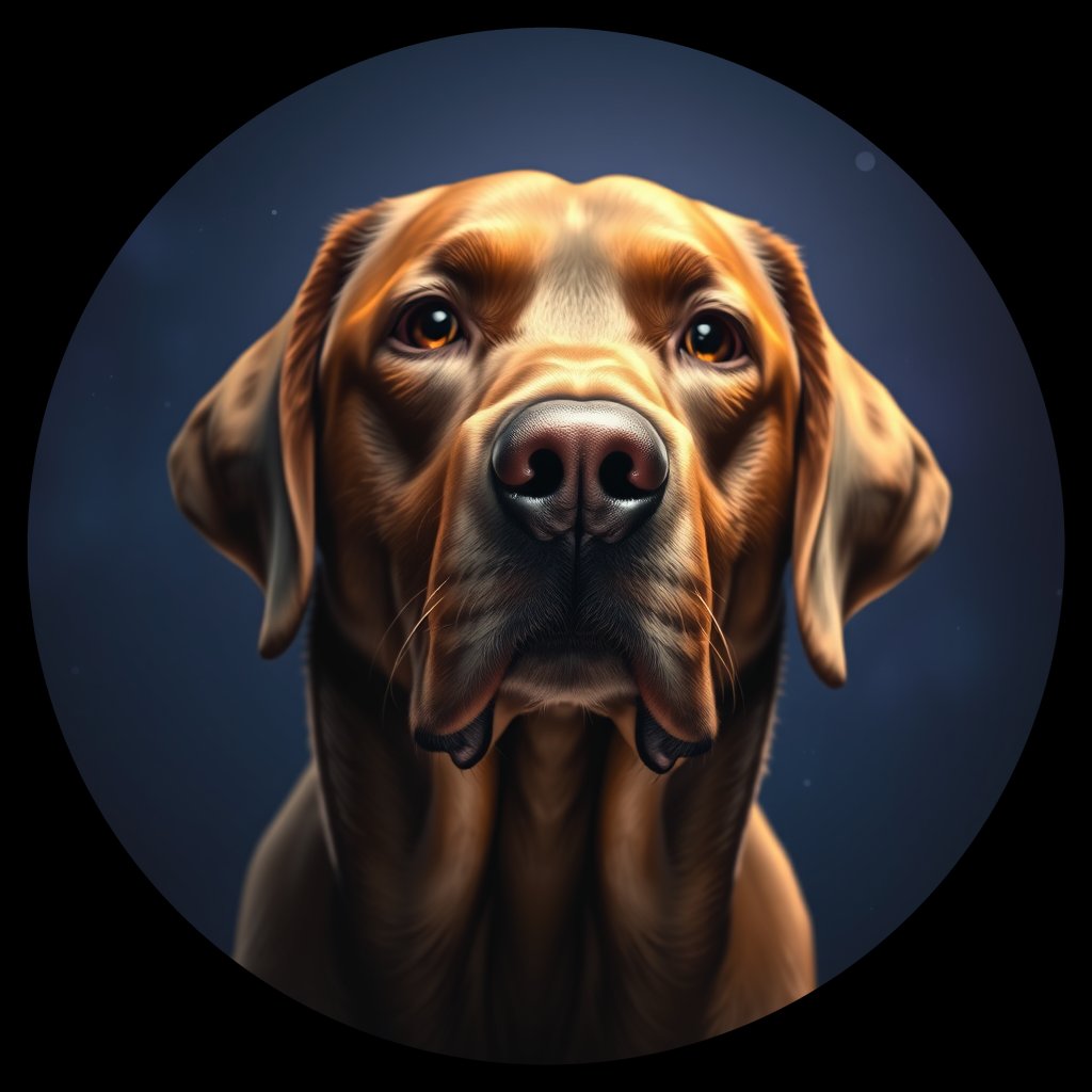 Cosmic medallion portrait of PFZ38H01_PFZ38H01, a Labrador Retriever