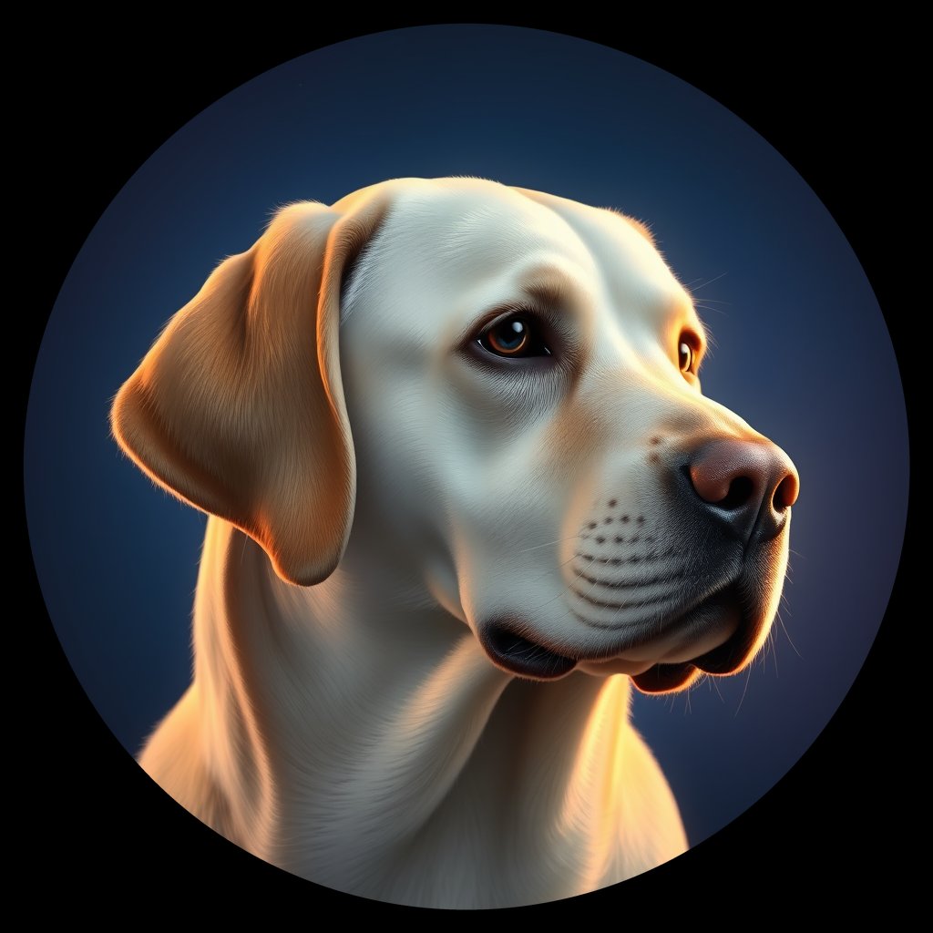 Cosmic medallion portrait of PFZ39B06_PFZ39B06, a Labrador Retriever