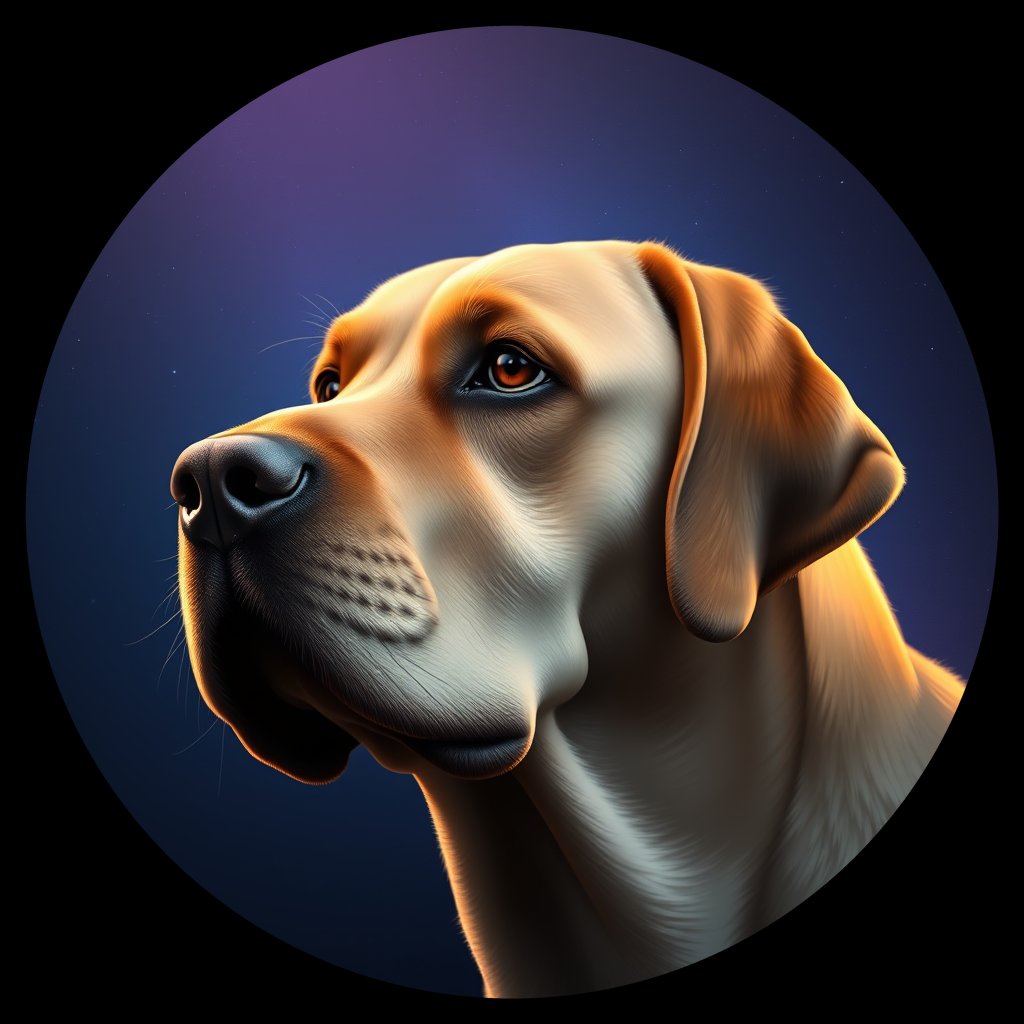 Cosmic medallion portrait of PFZ39C01_PFZ39C01, a Labrador Retriever