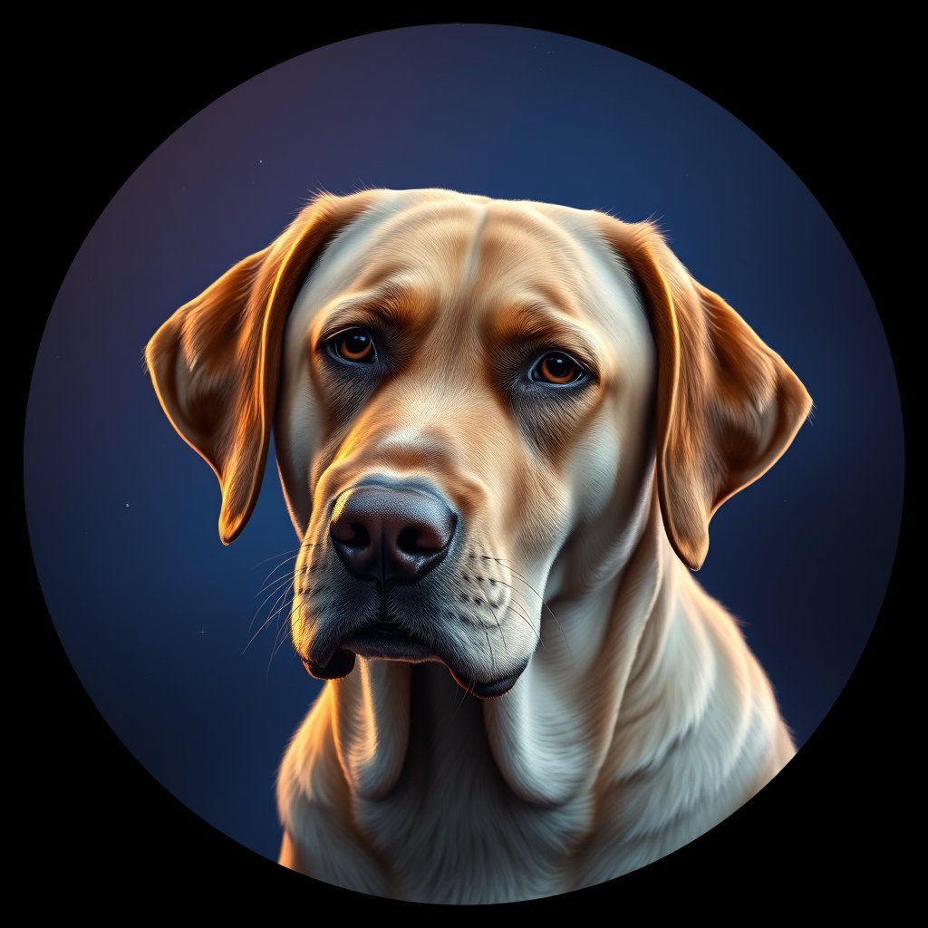 Cosmic medallion portrait of PFZ39D04_PFZ39D04, a Labrador Retriever