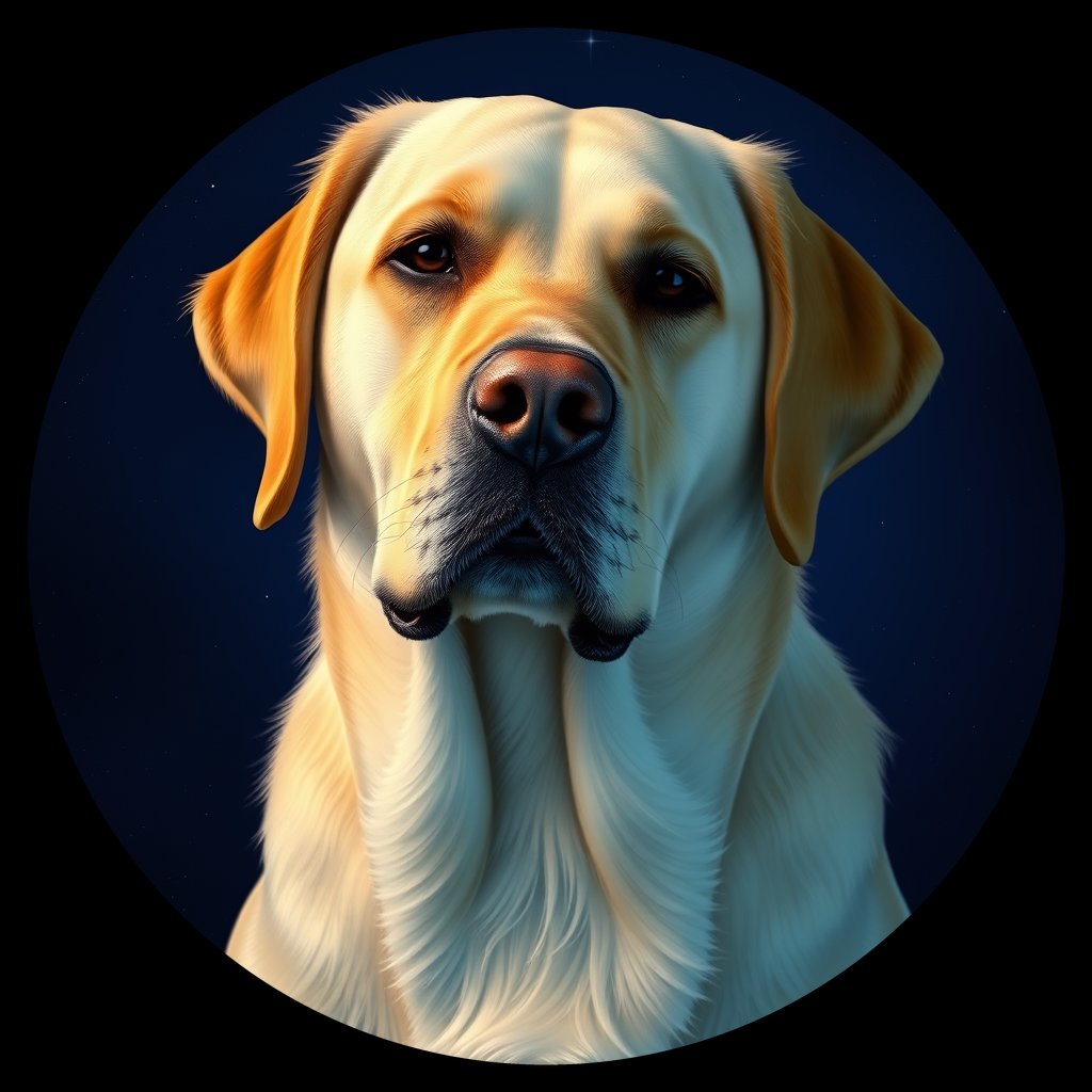 Cosmic medallion portrait of PFZ39D05_PFZ39D05, a Labrador Retriever
