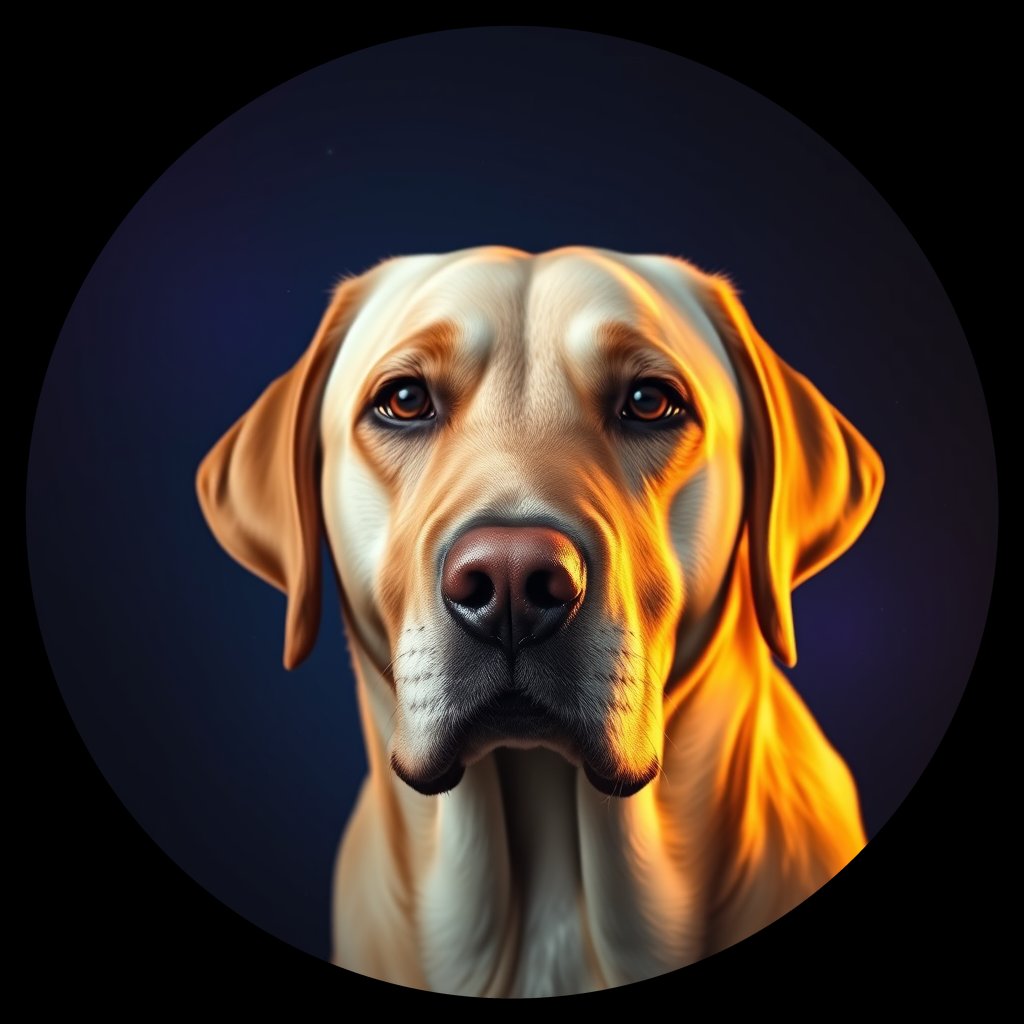 Cosmic medallion portrait of PFZ39E01_PFZ39E01, a Labrador Retriever