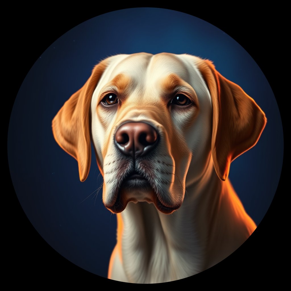 Cosmic medallion portrait of PFZ39F05_PFZ39F05, a Labrador Retriever