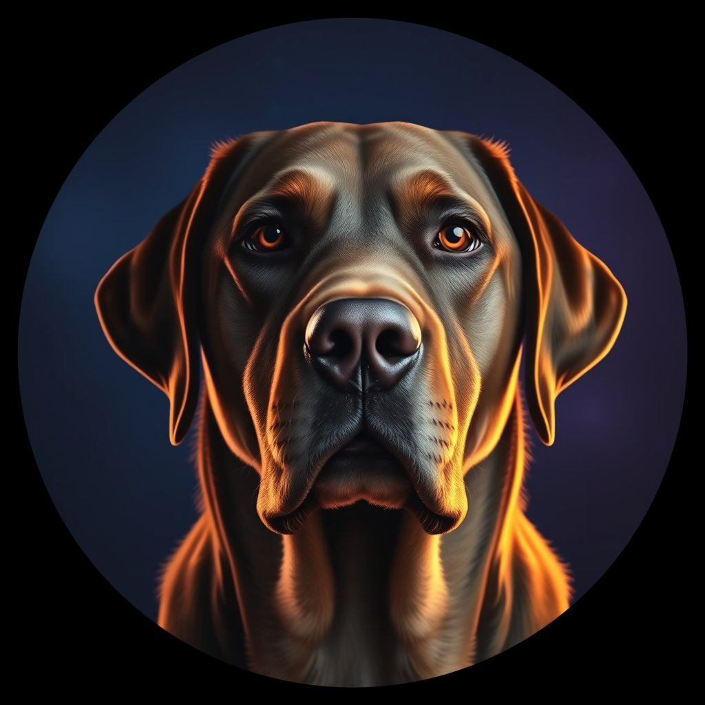 Cosmic medallion portrait of PFZ39H05_PFZ39H05, a Labrador Retriever