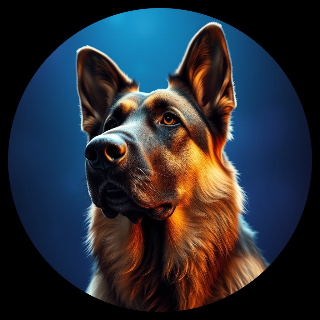 Cosmic medallion portrait of PFZ39H08_PFZ39H08, a German Shepherd