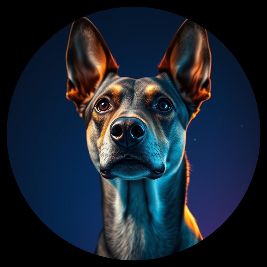 Cosmic medallion portrait of PFZ3A01_PFZ3A01, a Village Dog Brazil