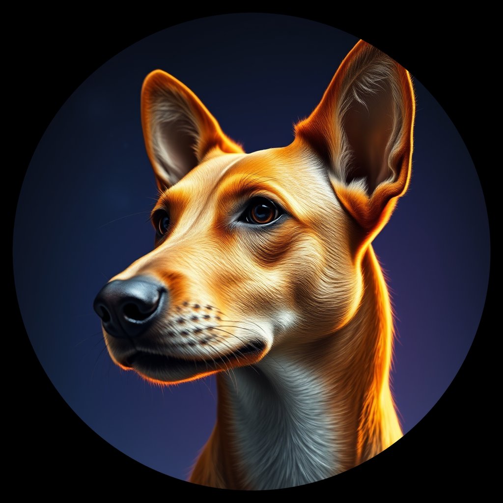 Cosmic medallion portrait of PFZ3A02_PFZ3A02, a Village Dog Colombia
