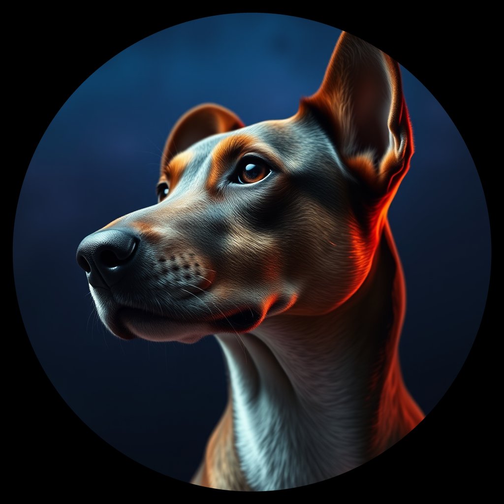 Cosmic medallion portrait of PFZ3B03_PFZ3B03, a Village Dog Brazil