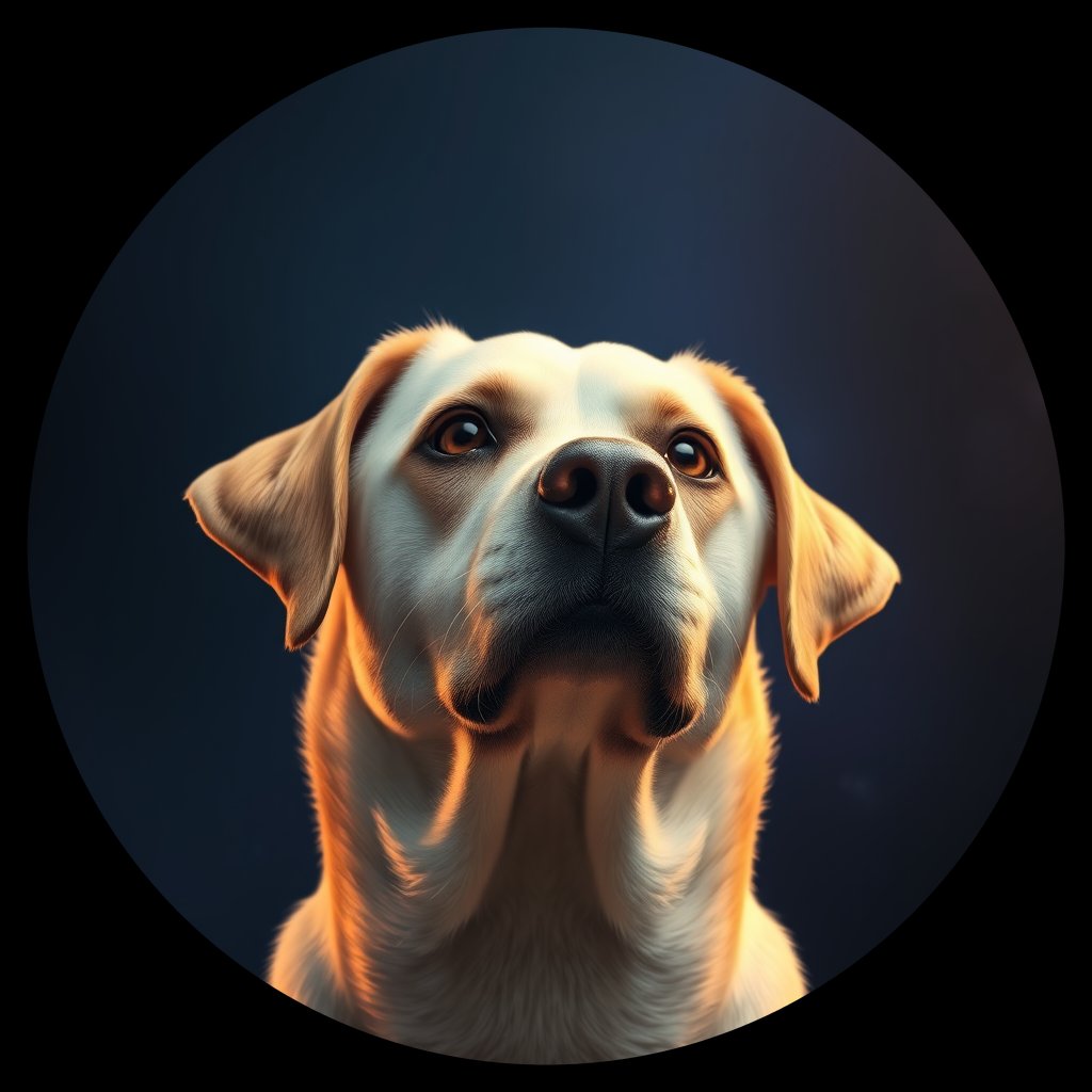 Cosmic medallion portrait of PFZ3B05_PFZ3B05, a Village Dog Colombia
