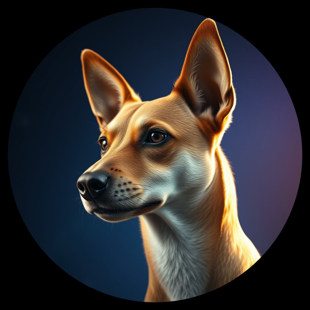 Cosmic medallion portrait of PFZ3B06_PFZ3B06, a Village Dog Mexico Morelia
