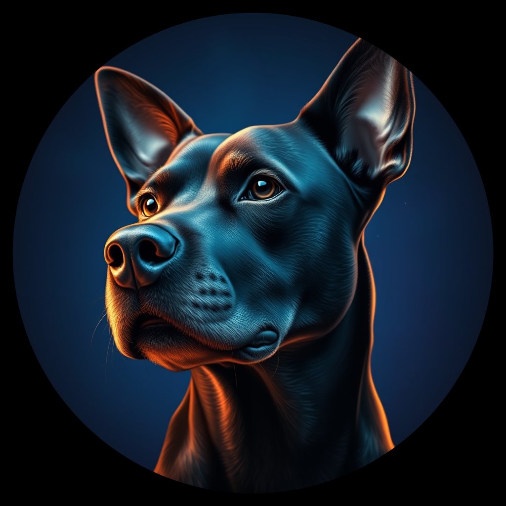Cosmic medallion portrait of PFZ3B07_PFZ3B07, a Village Dog Puerto Rico