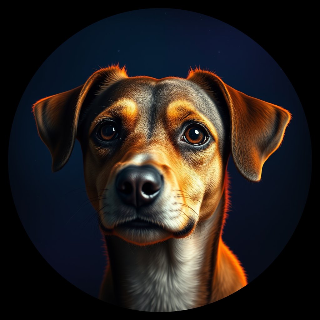 Cosmic medallion portrait of PFZ3C03_PFZ3C03, a Village Dog Brazil