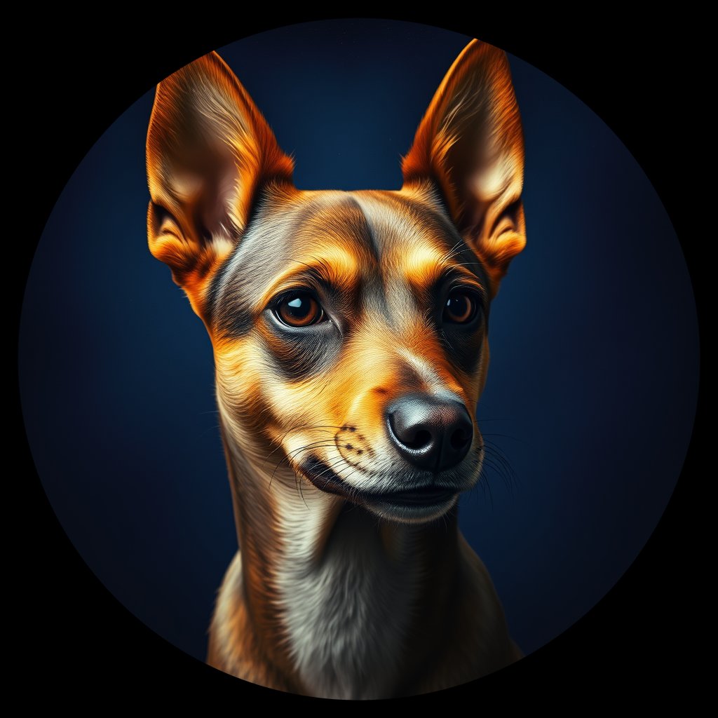 Cosmic medallion portrait of PFZ3C05_PFZ3C05, a Village Dog Mexico Mexico City