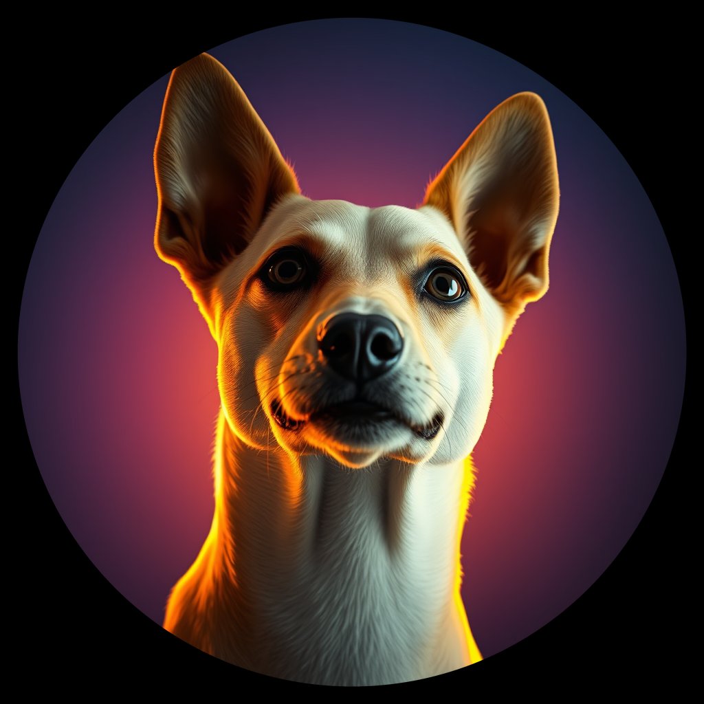 Cosmic medallion portrait of PFZ3C07_PFZ3C07, a Village Dog Puerto Rico