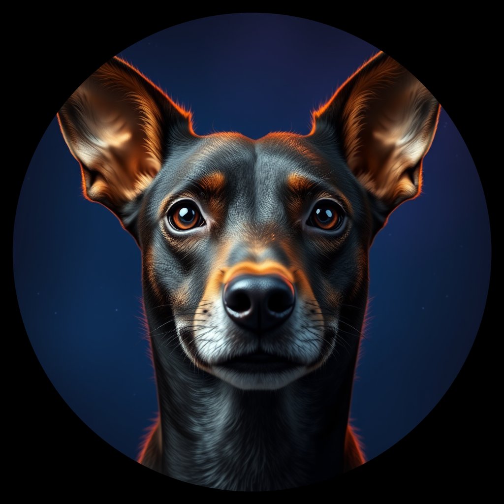 Cosmic medallion portrait of PFZ3C09_PFZ3C09, a Village Dog Uganda