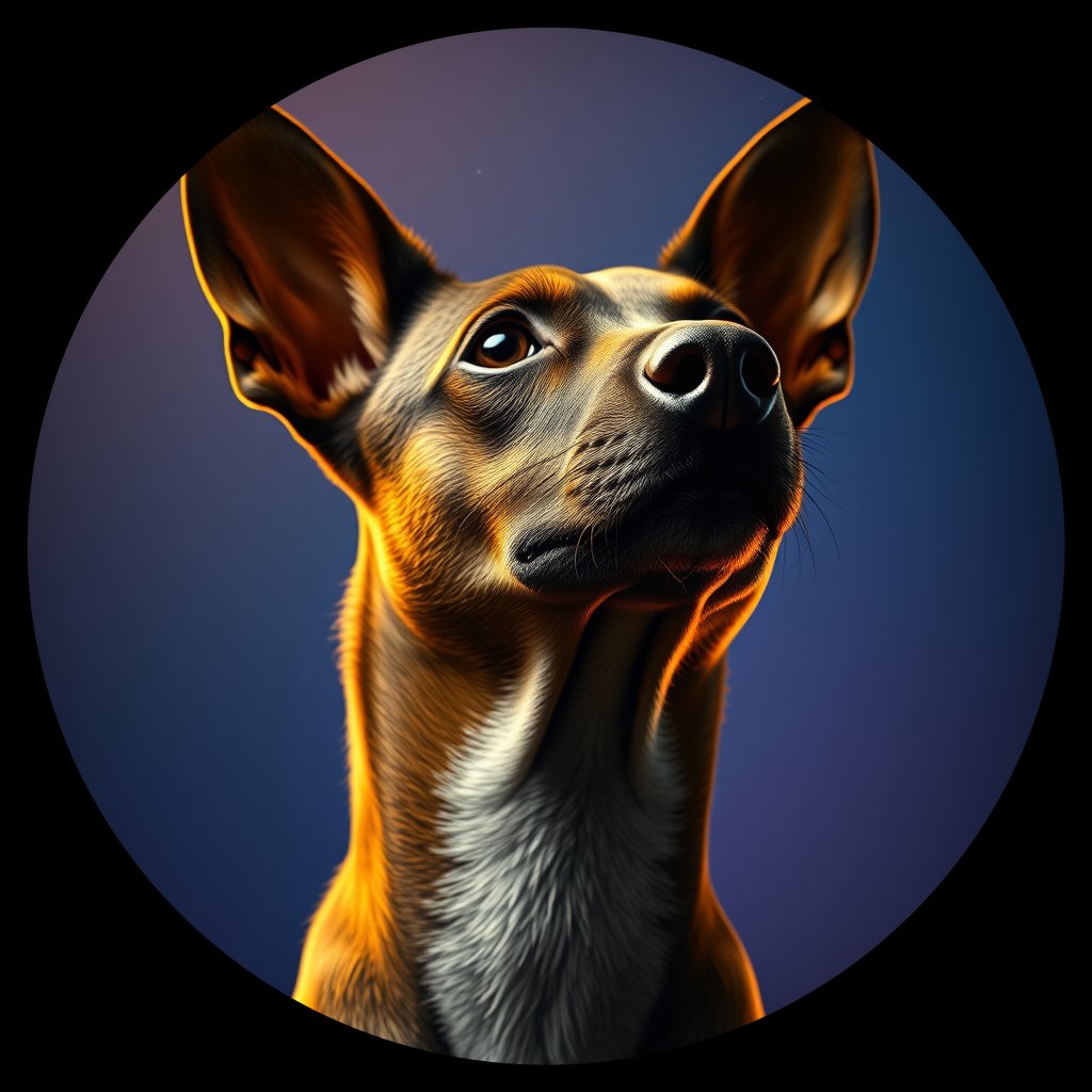 Cosmic medallion portrait of PFZ3C10_PFZ3C10, a Village Dog Uganda