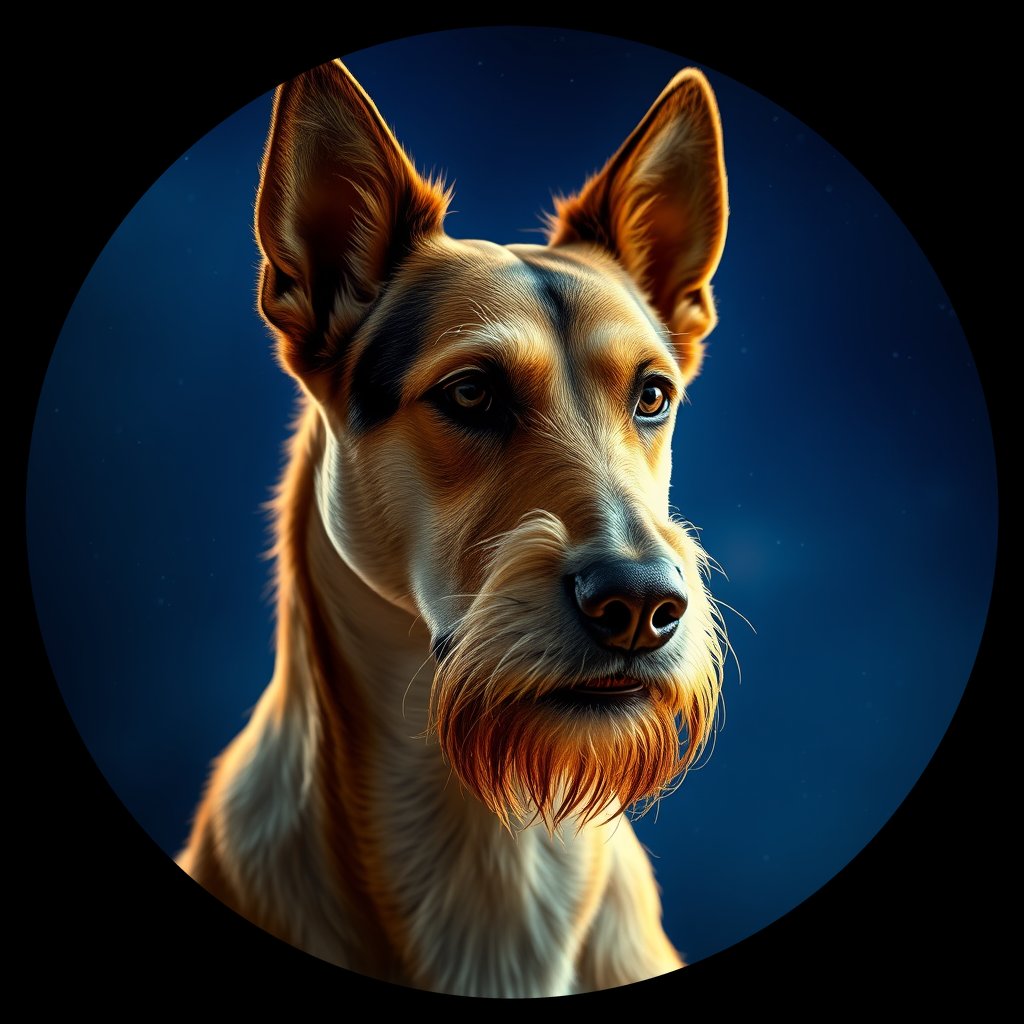 Cosmic medallion portrait of PFZ3C12_PFZ3C12, a Village Dog Lebanon Beruit