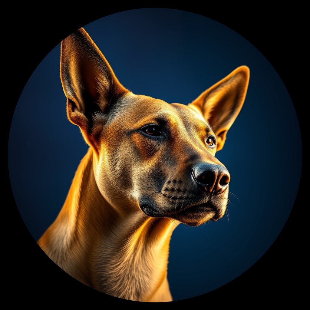 Cosmic medallion portrait of PFZ3D08_PFZ3D08, a Village Dog Namibia Northern