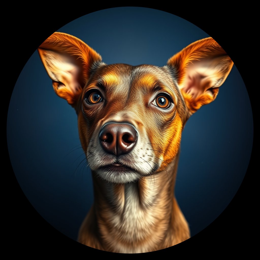 Cosmic medallion portrait of PFZ3D09_PFZ3D09, a Village Dog Uganda