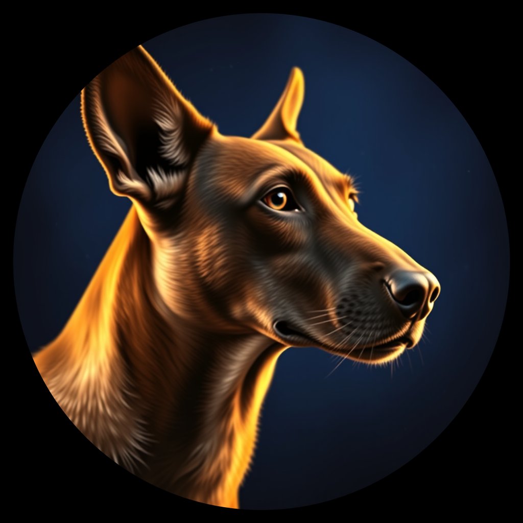 Cosmic medallion portrait of PFZ3D10_PFZ3D10, a Village Dog Uganda