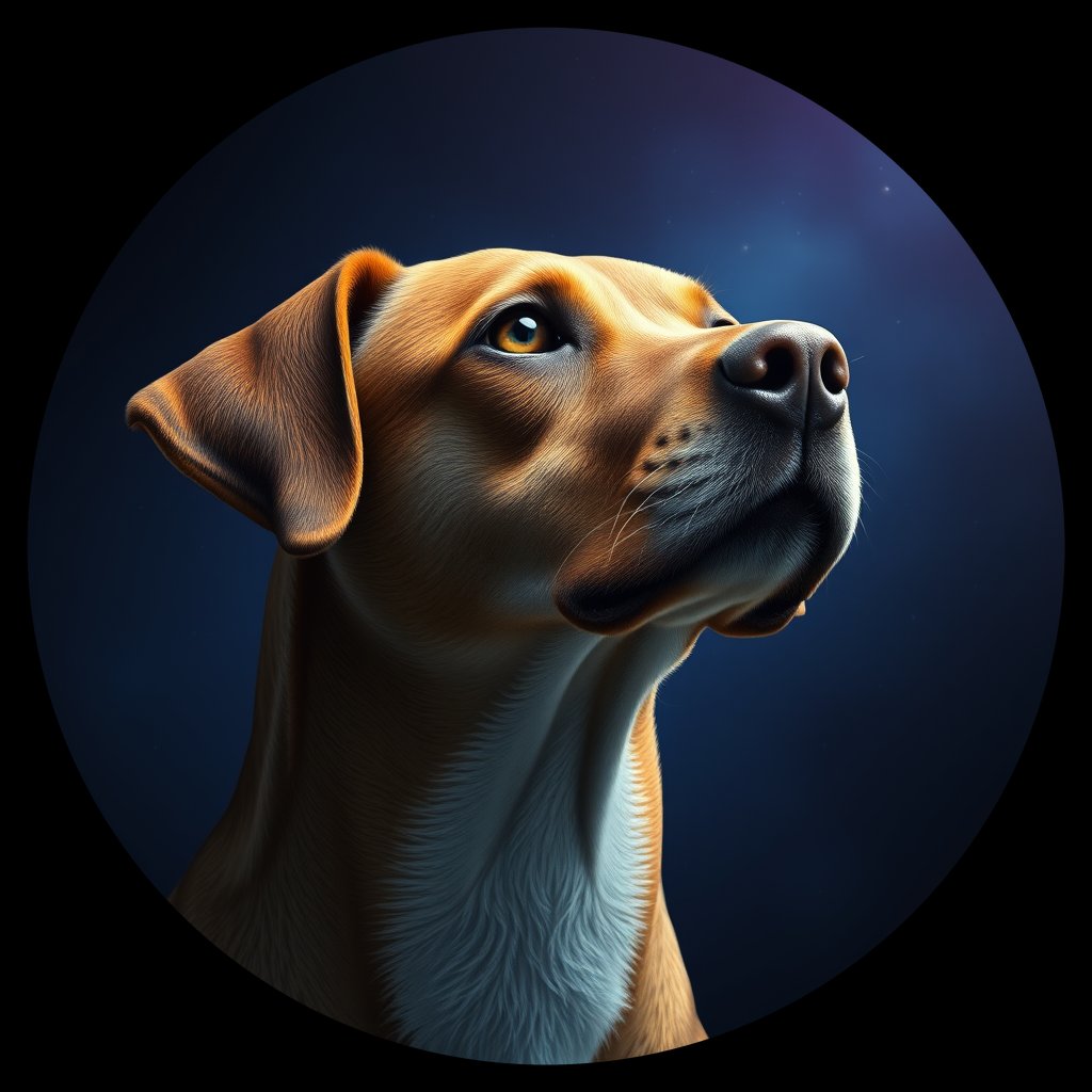 Cosmic medallion portrait of PFZ3E03_PFZ3E03, a Village Dog Brazil