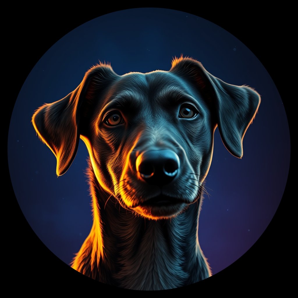 Cosmic medallion portrait of PFZ3E04_PFZ3E04, a Village Dog Brazil